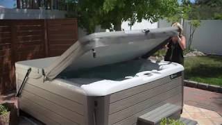 How to Open Your Hot Tub Cover  Cover Cradle I [upl. by Boehmer]