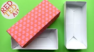 Easy Rectangular Origami Box  Paper Crafts  Crafts Basics [upl. by Jethro]