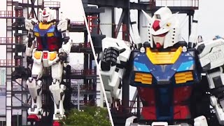 LifeSize ‘Gundam’ Robot Makes Debut in Japan [upl. by Assirolc]