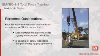 NAVFAC Safety Training Module 15 Rigging [upl. by Hatokad]