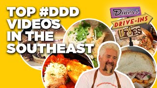 Top DDD Videos in the Southeast with Guy Fieri  Diners DriveIns and Dives  Food Network [upl. by Yreffoeg]