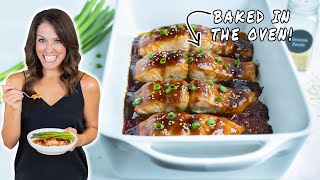 Sticky Sweet Teriyaki Glazed Salmon  Easy OvenBaked Recipe [upl. by Enayd824]