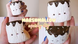 DIY MARSHMALLOW SQUISHY  How To Make Cute Marshmallow Squishy [upl. by Shaya975]