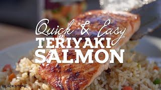 Quick and Easy Teriyaki Salmon  Blackstone Griddle [upl. by Keviv703]