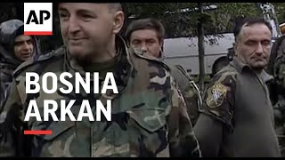 BOSNIA CAPTURED SOLDIERS PARADED BY SERB PARAMILITARY LEADER [upl. by Einnahpets]