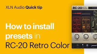 How to install presets in RC20 Retro Color [upl. by Ameluz]