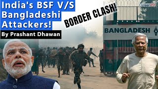 Sudden Clash at India Bangladesh Border  Indias BSF vs Bangladeshi Attackers [upl. by Eiramanitsirhc]