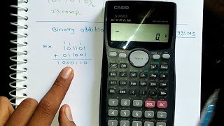 Binary addition using casio fx991MS 📟 [upl. by Lemaj590]