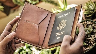 Leather Crafting DIY  Passport Case [upl. by Shepherd52]