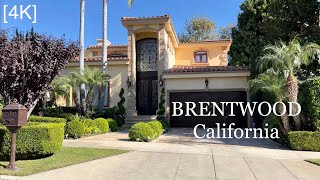 BRENTWOOD Los Angeles California  driving tour 4K [upl. by Iharas]