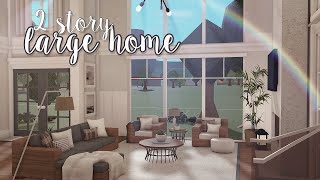 2 story large family home full tour  interior ୨୧  bloxburg speedbuild  luminto [upl. by Haisa]