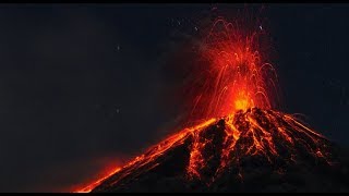 10 Hours Erupting Volcano at Night REAL TIME  Video amp Audio 1080HD SlowTV [upl. by Olsen251]