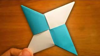 Origami Ninja Star Paper Shuriken  BEST Tutorial [upl. by Ahsoyem]