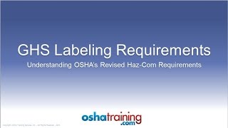 Free OSHA Training Tutorial  Understanding the GHS Labeling System [upl. by Rickert415]