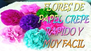 flores de papel crepe faciles de hacer [upl. by Tniassuot]