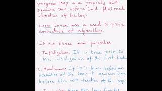 Insertion Sort Proof of correctness using loop invariance [upl. by Naerda]