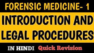 Introduction to Forensic MedicineScience and Legal Procedures  FMT lectures  FMT chapter 1 [upl. by Dalenna889]