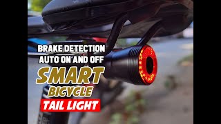 Rockbros Smart Tail light for cyclist  Smart Brake sensor [upl. by Dijam718]