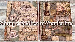 Stamperia Alice In Wonderland  Alice In Wonderland Junk Journal  Part 2 [upl. by Matlick]