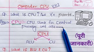 What is CPU full Explanation  Parts of CPU CU amp ALU [upl. by Adnohsad]