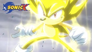 Super Sonic battles gigantic water monster  Sonic X [upl. by Ralleigh442]