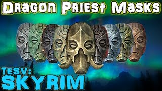 ALL 9 Dragon Priest Masks Guide NoDLC  TESV Skyrim Special Edition [upl. by Retsim]