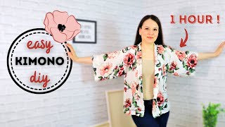 DIY a Kimonostyle cardigan in just 1 hour 😍  beginner friendly tutorial [upl. by Asirem340]