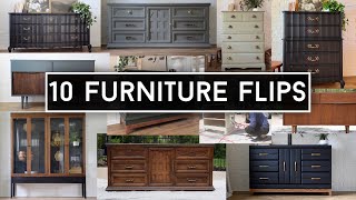 10 Inspiring Furniture Flips  Beautiful Furniture Makeovers [upl. by Pozzy428]