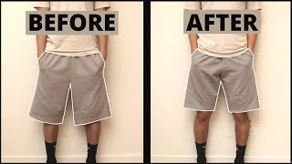 How To Alter Your Large Shorts  Pants To Be Smaller  Quick and Easy DIY [upl. by Emyle]