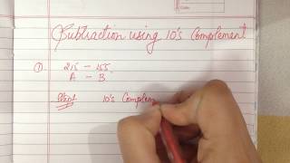 Subtraction using 10s complement [upl. by Abbate992]