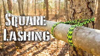 Most ESSENTIAL Bushcraft Knot The Square Lashing [upl. by Oine]