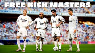 LEGENDARY REAL MADRID FREEKICKS  Cristiano Ronaldo Beckham Roberto Carlos amp Figo [upl. by Adnole980]