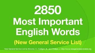 2850 Most Important English Words NGSL  With definitions in easy English [upl. by Eramat]