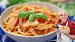 Bucatini allAmatriciana Recipe [upl. by Lemrahc]