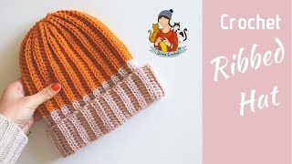 Crochet Ribbed Hat  Beginner Friendly Tutorial [upl. by Narmak901]