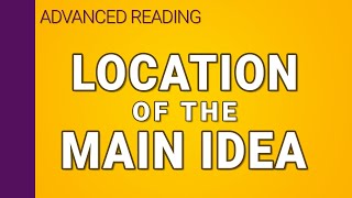 Location of the main idea sentence [upl. by Slein]