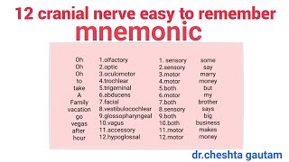 12 Cranial nerves mnemonic easy to remember [upl. by Illah]