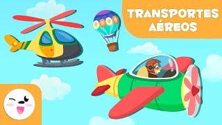 Medios de transportes aéreos para niños  Aprender vocabulario [upl. by Earej]