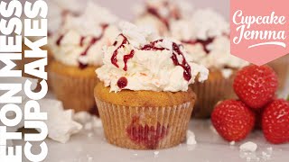 Eton Mess Cupcake Recipe amp Full Tutorial  Cupcake Jemma [upl. by Gnuoy]