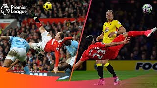 STUNNING Acrobatic Overhead amp Bicycle Kick Goals  Premier League Edition [upl. by Adiaj631]