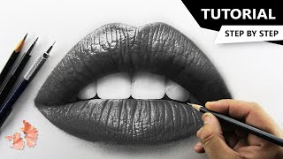 How to Draw Realistic LIPS  Tutorial for BEGINNERS [upl. by Initsed]