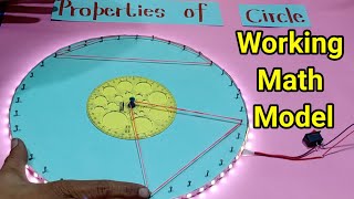 Properties of circle working math model  circle properties math working project for school [upl. by Rumery588]