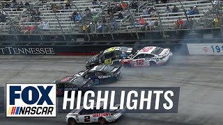 Ryan Blaney gets caught in big wreck after strong start  2018 BRISTOL  NASCAR on FOX [upl. by Thirza]