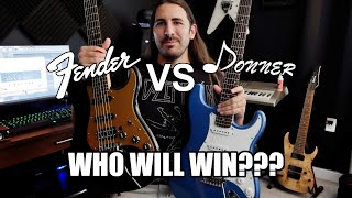 100 Guitar vs Fender Stratocaster  Donner DST100T Review [upl. by Tymes]