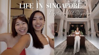 Luxury 5star hotel in Singapore 🇸🇬 Raffles Hotel staycation [upl. by Ydolem]