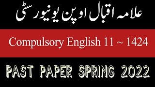 English 1424 Past Paper  Semester Spring 2022 [upl. by Moya]