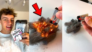 Steel Wool VS 9V Battery Experiment 😱  Shorts [upl. by Jariah]