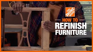 How to Refinish Furniture  Simple Wood Projects  The Home Depot [upl. by Elbas]