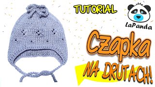 CZAPKA NA DRUTACH DLA NIEMOWLAKA 5 Jak zrobić  LaPanda EASY KNITTED BABY HAT [upl. by Eirrak]