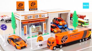 トミカ トミカタウン オートバックス トレーラー 86 ヴィッツ トイザらス限定 ／ Tomica Town Car repair shop [upl. by Marino]